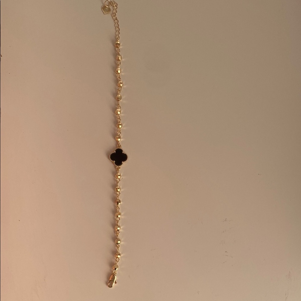 Elegant Gold plated  Black Bracelet